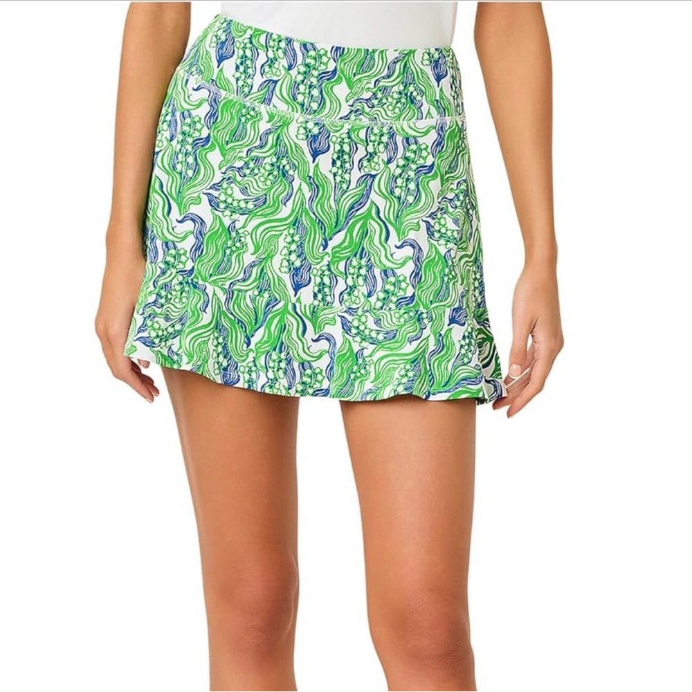 Lilly Pulitzer Women's Zadora High-Rise green Lilly of the valley Skort sz LG